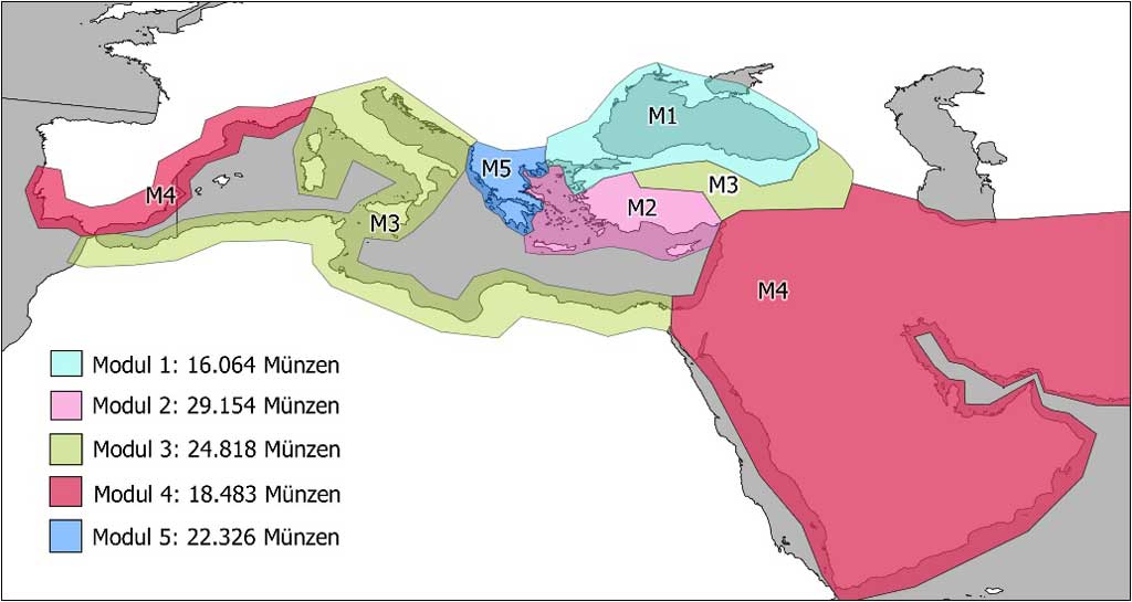 Erschließung der Münzen im Münzkabinett der Staatlichen Museen zu Berlin nach Regionen und Modulen.