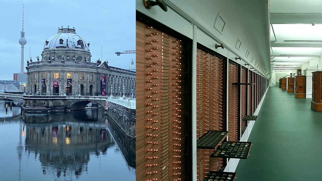 An der Nordspitze der Berliner Museumsinsel befindet sich das Bode-Museum mit dem Münzkabinett (Stiftung Preußischer Kulturbesitz). Zu dessen Beständen gehören über 110.00 antike griechische Münzen.